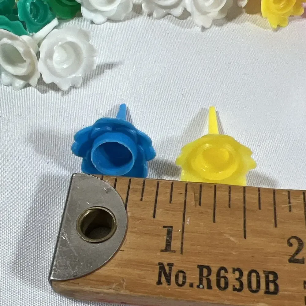 Vintage Cake Candle Holders Petal Flowers Multicolor Pink Blue Yellow Green 90+